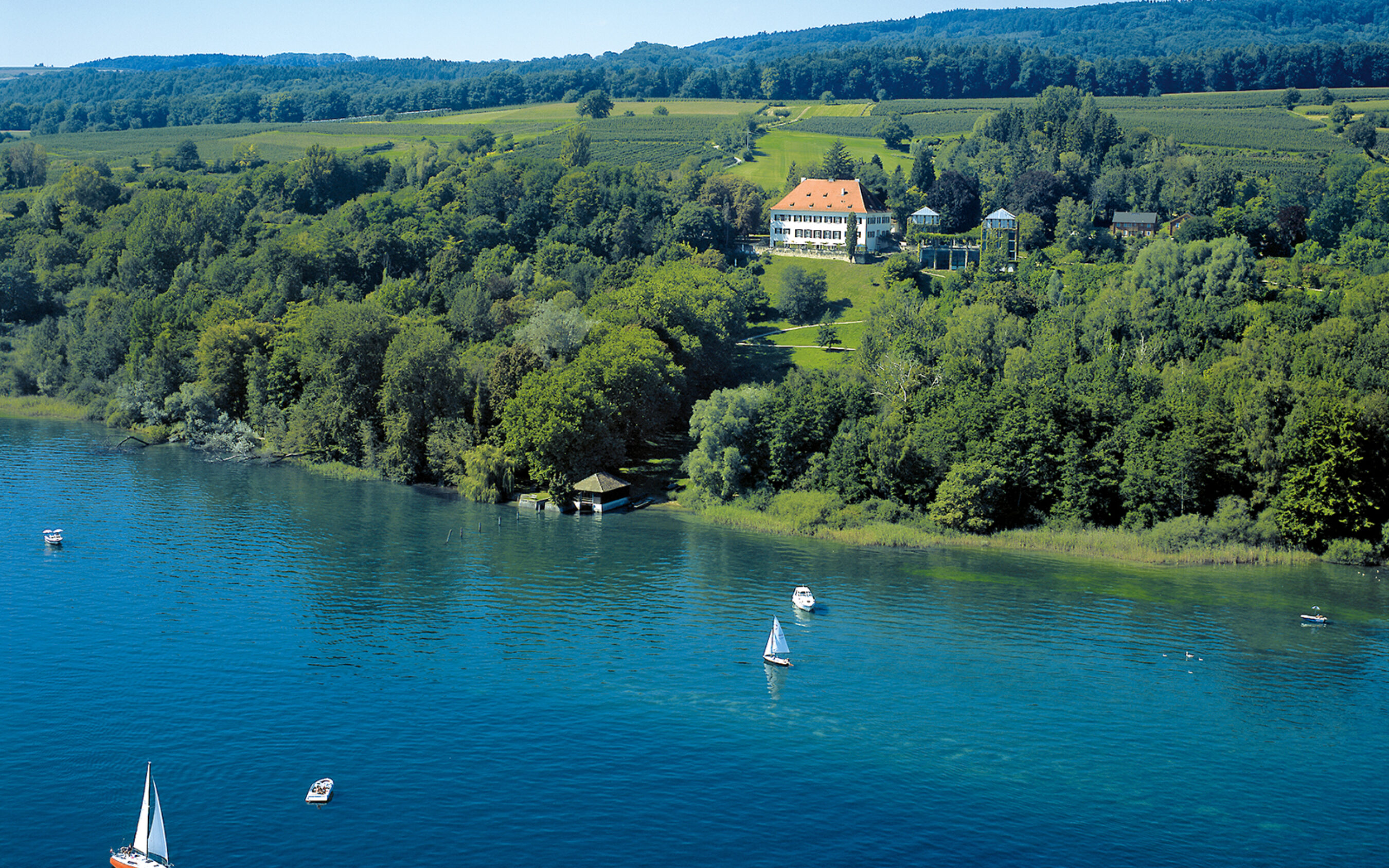 Schloss Marbach on a hillside above Lake Constance